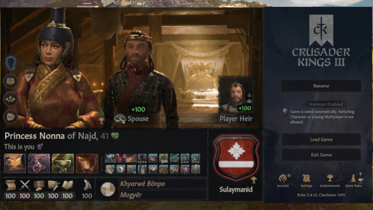 [1.8.0] CK3 100 Stat Character Exploit [Ironman]