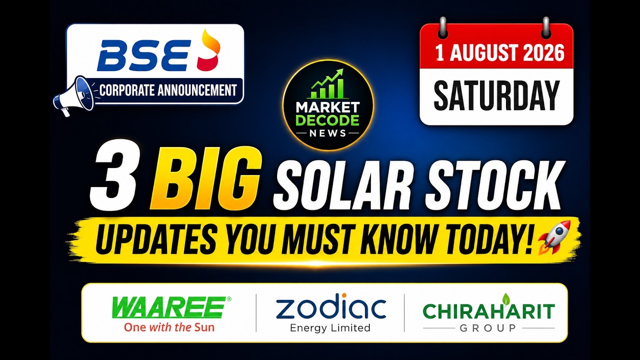 🚨 Solar Sector Boom! Waaree Energies Gets a MASSIVE 739MW Order! 🚀 | Market Decode News #bseindia
