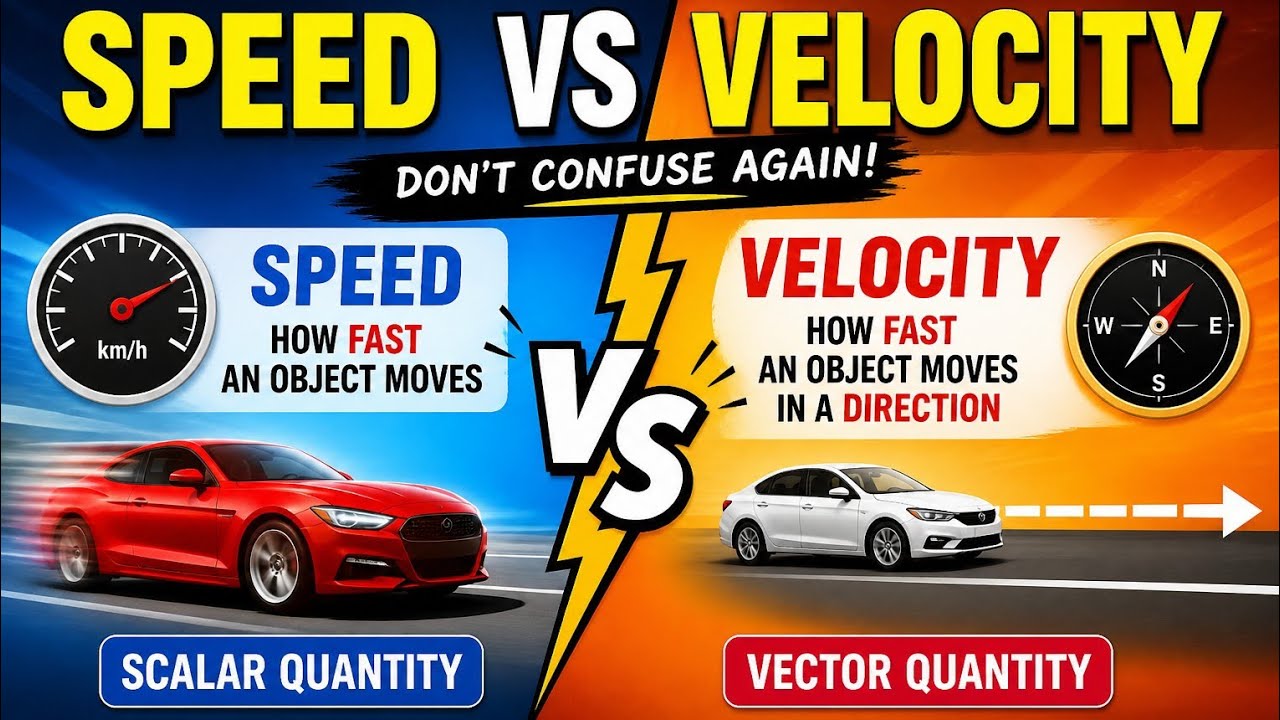 Speed vs Velocity in 1 Minutes | Don&rsquo;t Confuse Again | Science Simplified 