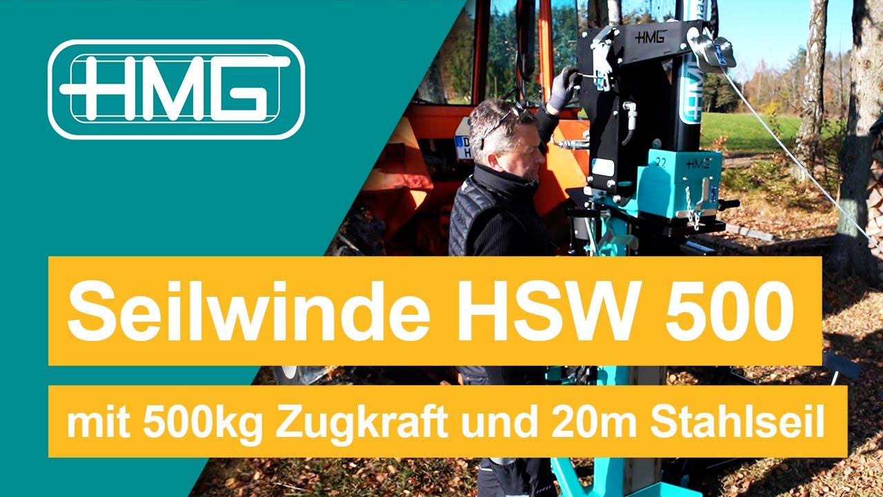 HMG Holzspalter-Seilwinde HSW 500 - schwere Holzst&auml;mme bequem zum Holzspalter ziehen
