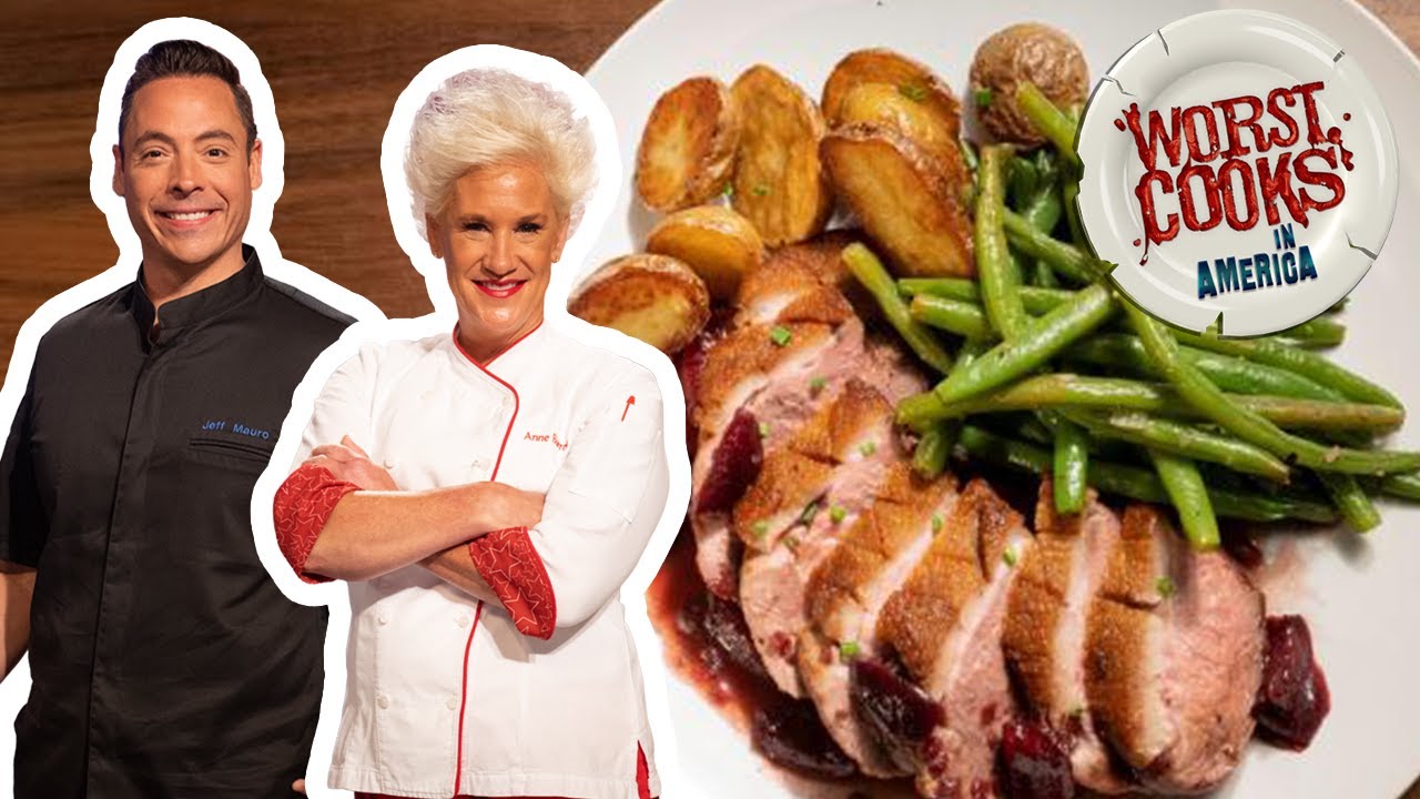Anne Burrell and Jeff Mauro Make Seared Duck Breast | Worst Cooks in America | Food Network