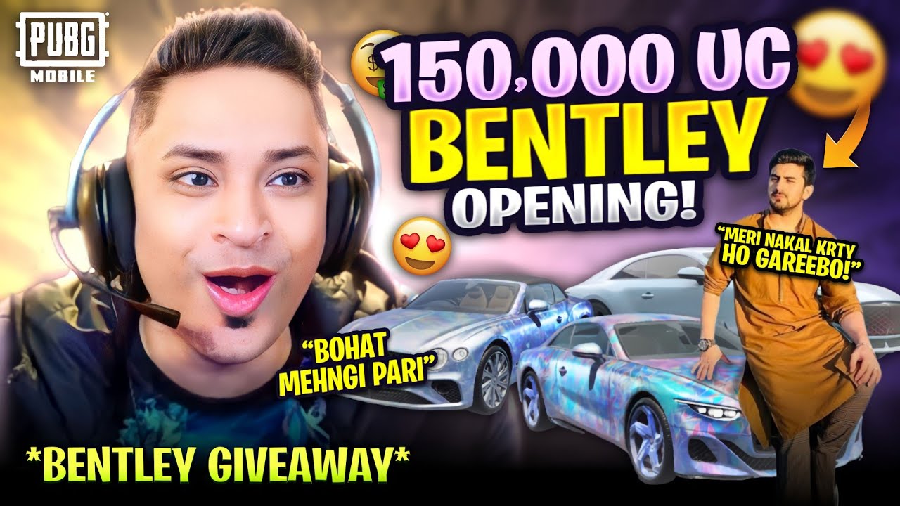 150,000 UC CRATE OPENING FOR BENTLEY MASTERPIECE - BENTLEY GIVEAWAY🥳PUBG MOBILE PAKISTAN