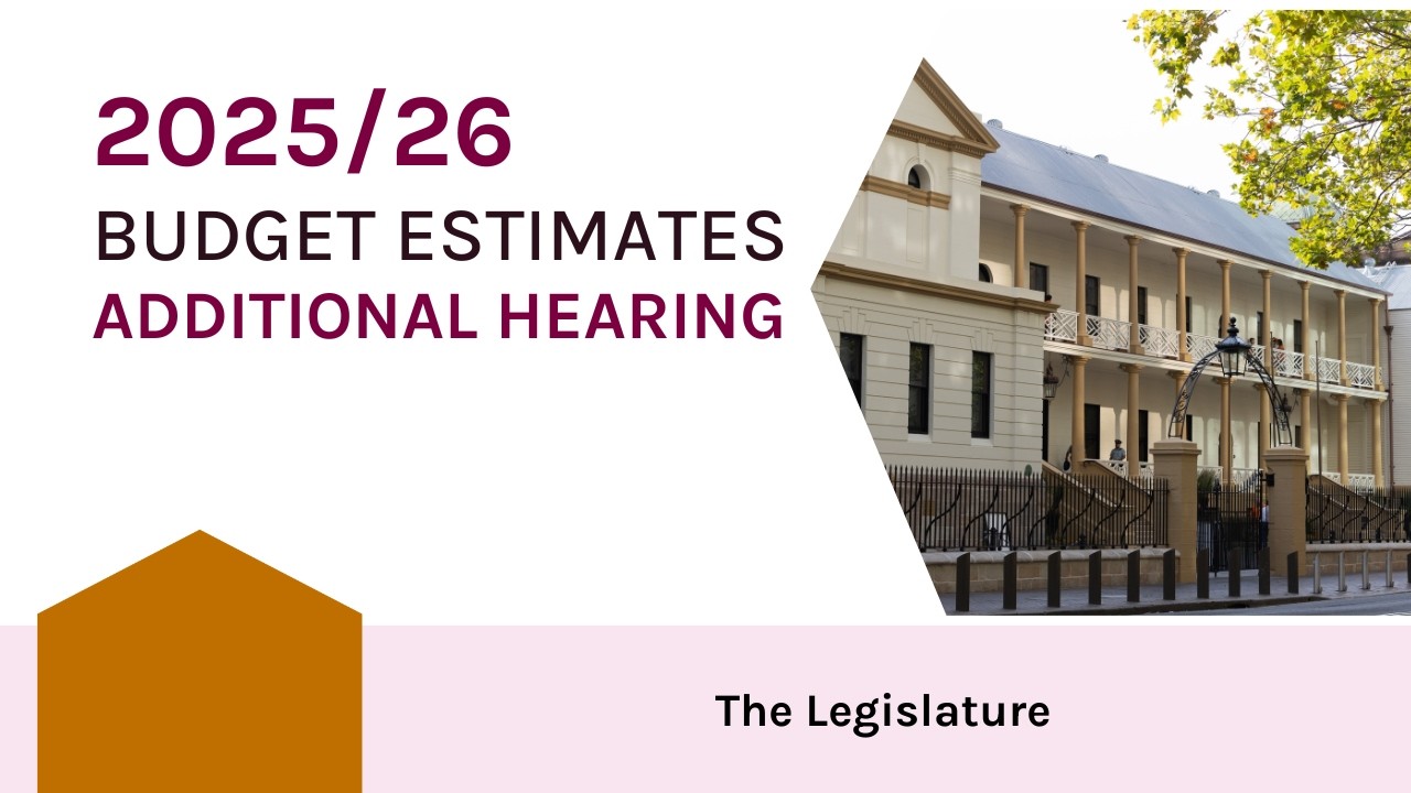Budget Estimates 2025-2026 - Hon Mr Ben Franklin MLC - 3 March 2026