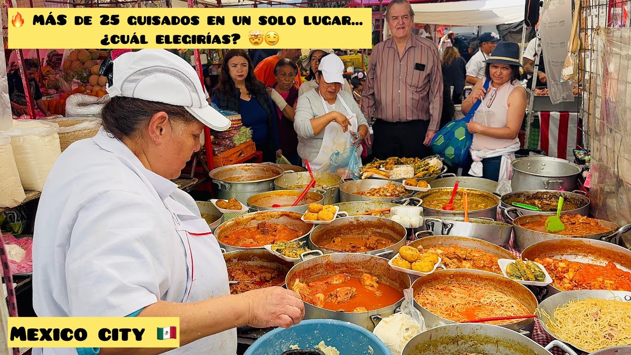 🔥 MÁS de 25 guisados en un solo lugar… ¿cuál elegirías? 🤯🤤#mexico#food#travel#taco#tacodeguisado