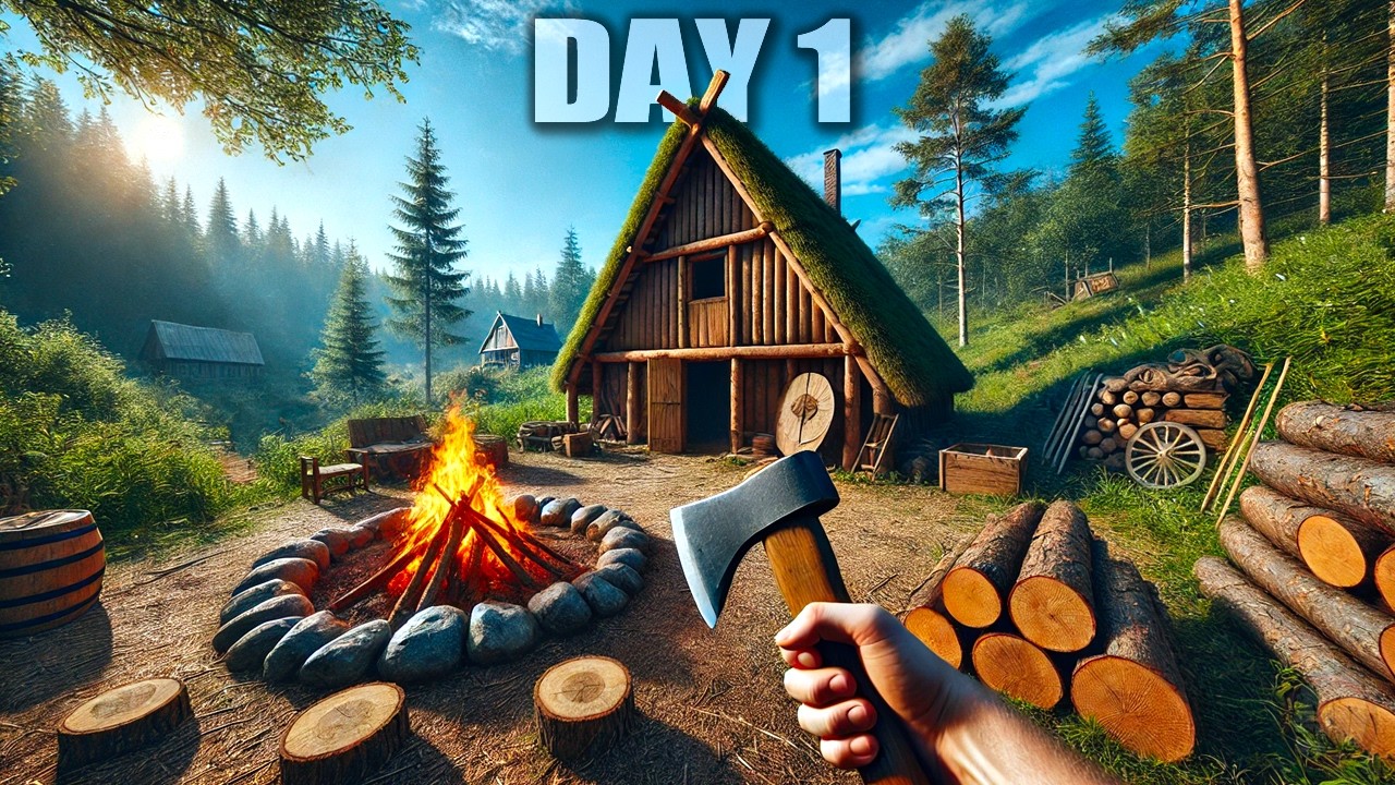 Day 1 in This NEW Medieval Craft Build Survival Game...