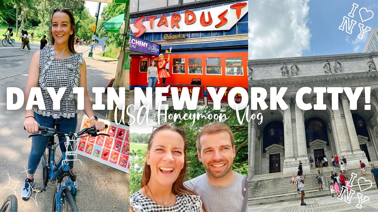 NEW YORK DAY 1! 🇺🇸 Ellen's Stardust Diner, Bike Riding in Central Park & Dear Evan Hansen ✨🚲🎭