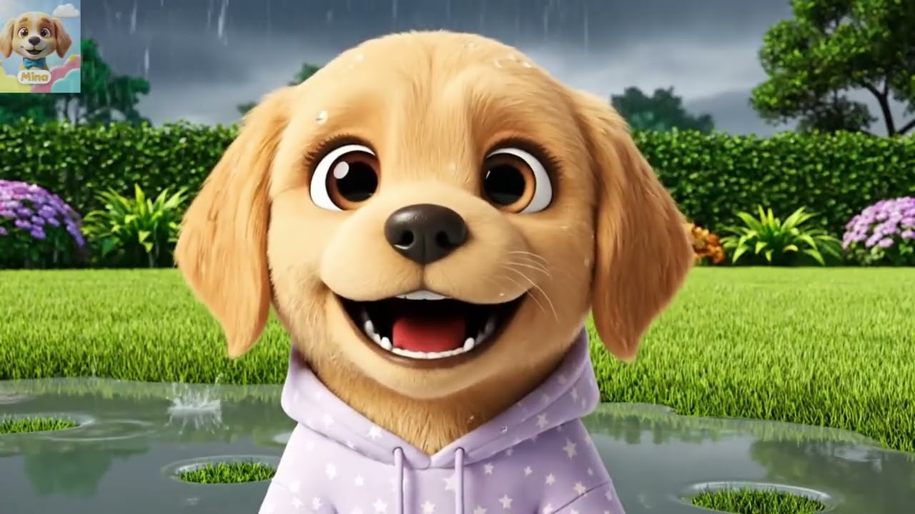 Mina dog dancing in the rain a joyful puddle adventure
