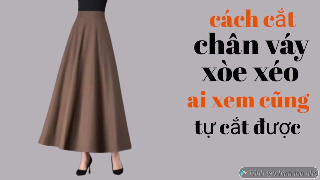 527✅ Cách cắt chân váy xòe xéo dáng dài mùa đông, cạp khóa đấu, ai xem cũng tự cắt được