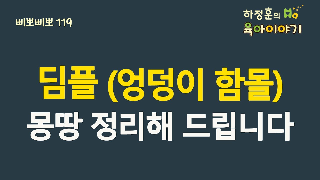 #316  딤플(엉덩이 함몰)  몽땅 정리해 드립니다 : 소아청소년과 전문의 하정훈의 육아이야기(소아청소년과전문의, 삐뽀삐뽀119소아과저자)