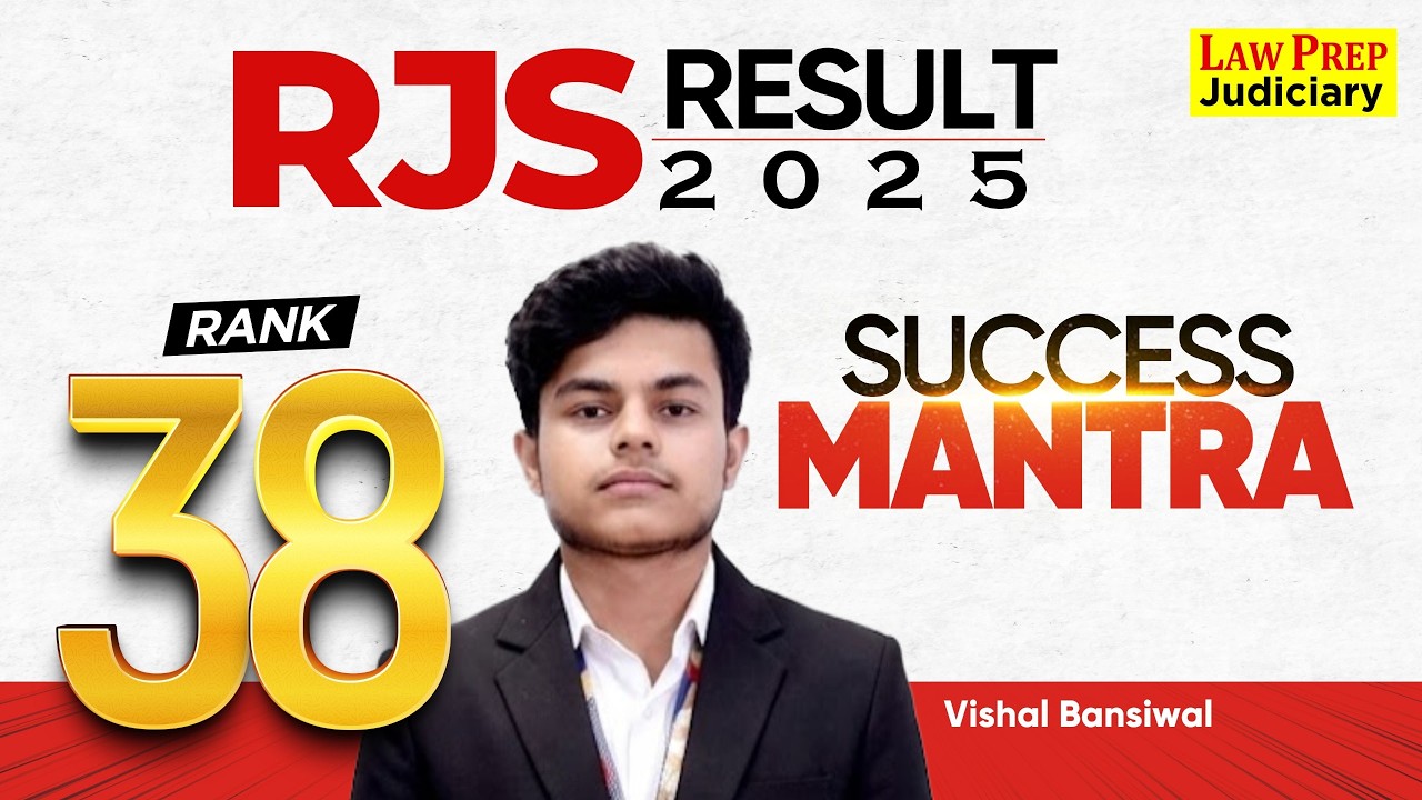 RJS 2025 Rank 38 Vishal Bansiwal: Strategy to Crack Rajasthan Judiciary