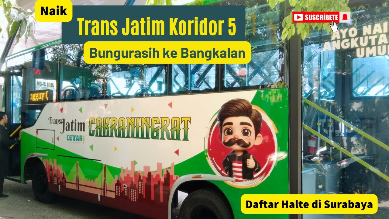 Perdana Naik Trans Jatim Koridor 5 Bungurasih - Bangkalan. Daftar Lokasi Halte di Wilayah Surabaya