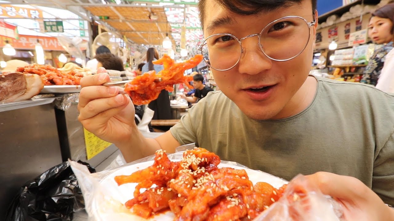 PROBANDO COMIDA DE MERCADO EN COREA