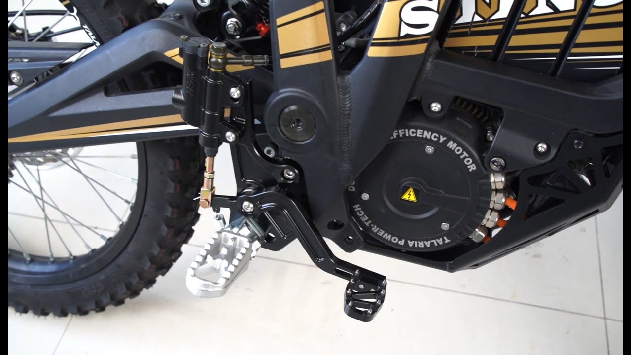 Install the Aluminum Hydraulic Rear Foot Brake For Talaria Sting Electric Dirt Bike
