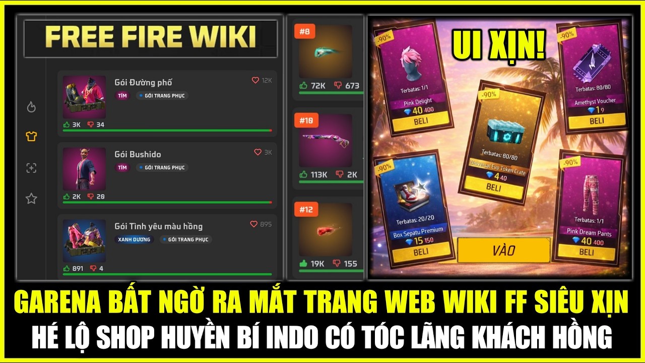 Garena Bất Ngờ Ra Mắt Trang WEB WIKI Cực Xịn, Hé Lộ SHOP HUYỀN BÍ Tóc Lãng Khách Hồng | Free Fire