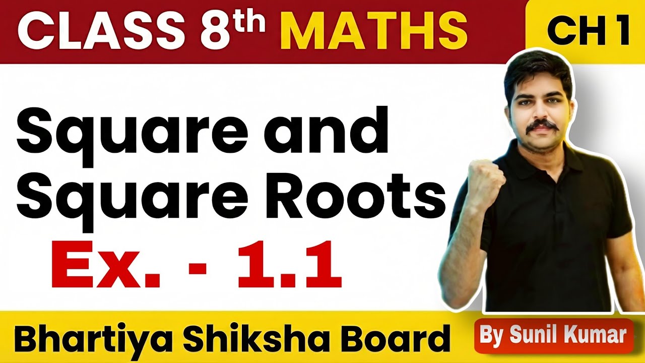 Class- 8th Ex 1.1 ( Square and Square Roots) | Bhartiya Shiksha Board | BSB