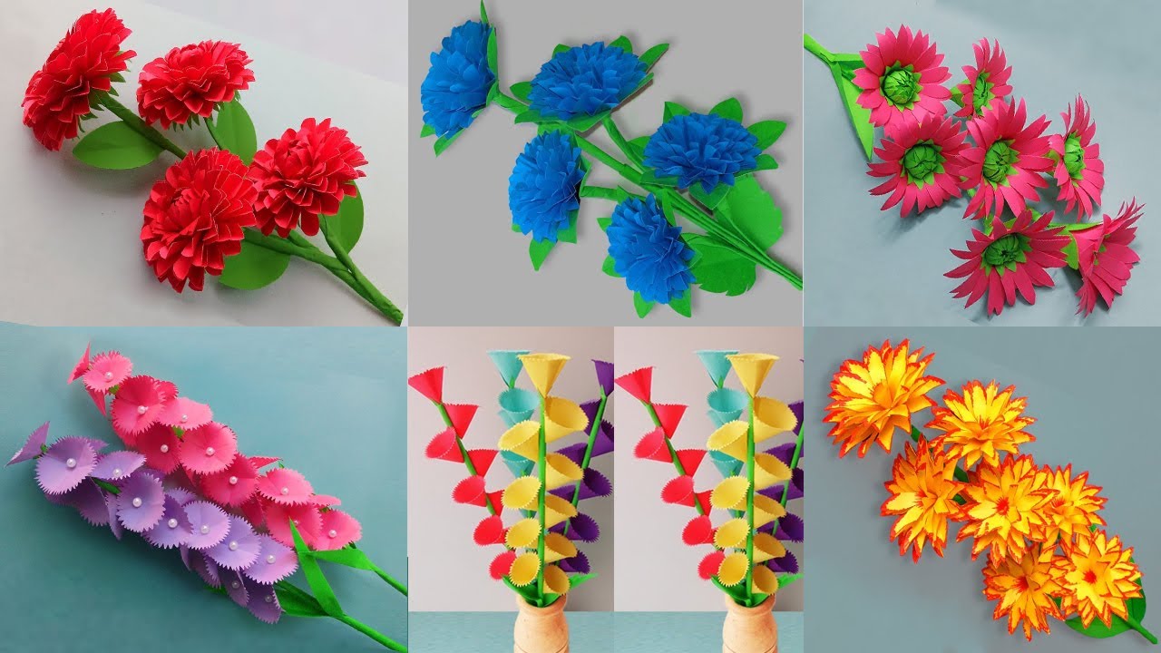 6 Easy Paper Flowers Most Views on Youtube | DIY | Paper Crafts | Home Decor Ideas | Paper Flower