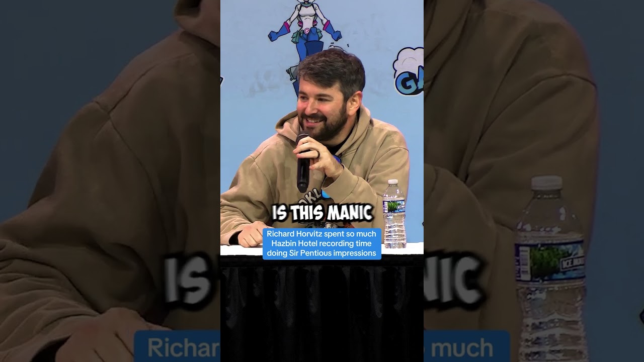 Richard Horvitz does a Sir Pentious impression all the time while recording Hazbin Hotel