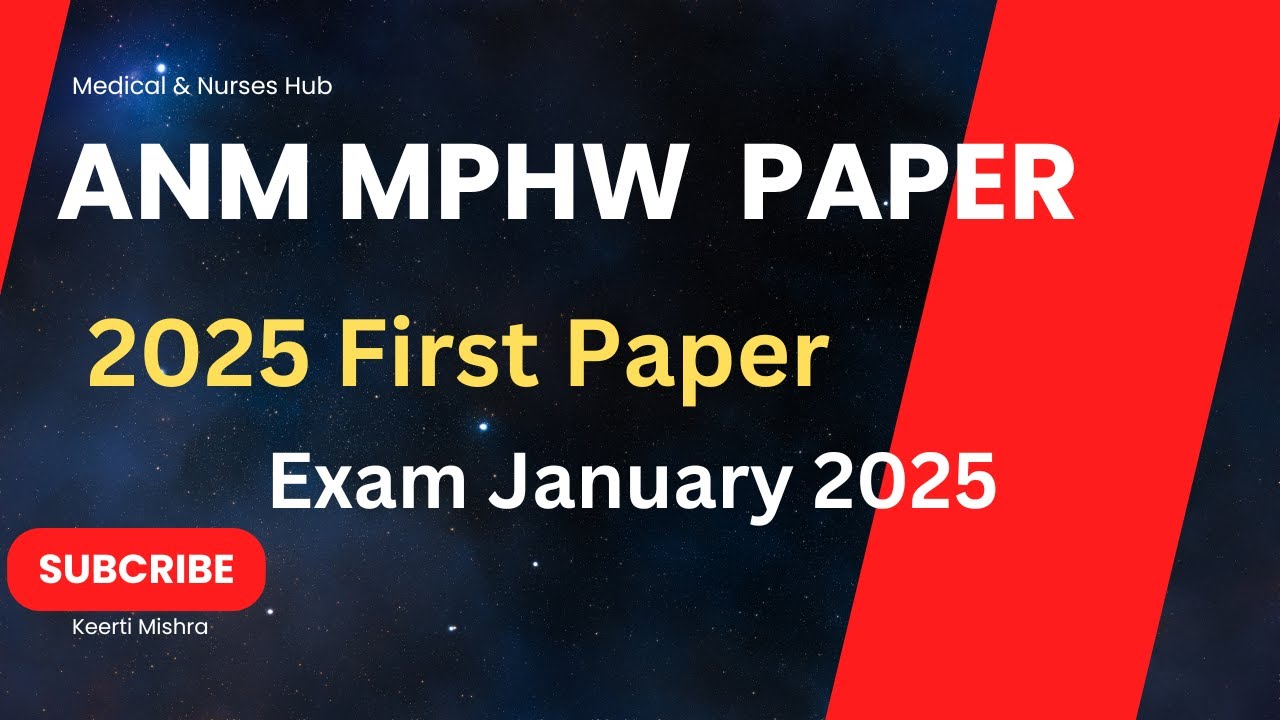MPHW ANM paper Official Exam Held on 2025 | Imp for all Upcoming ANM MPHW exam 2025-2026