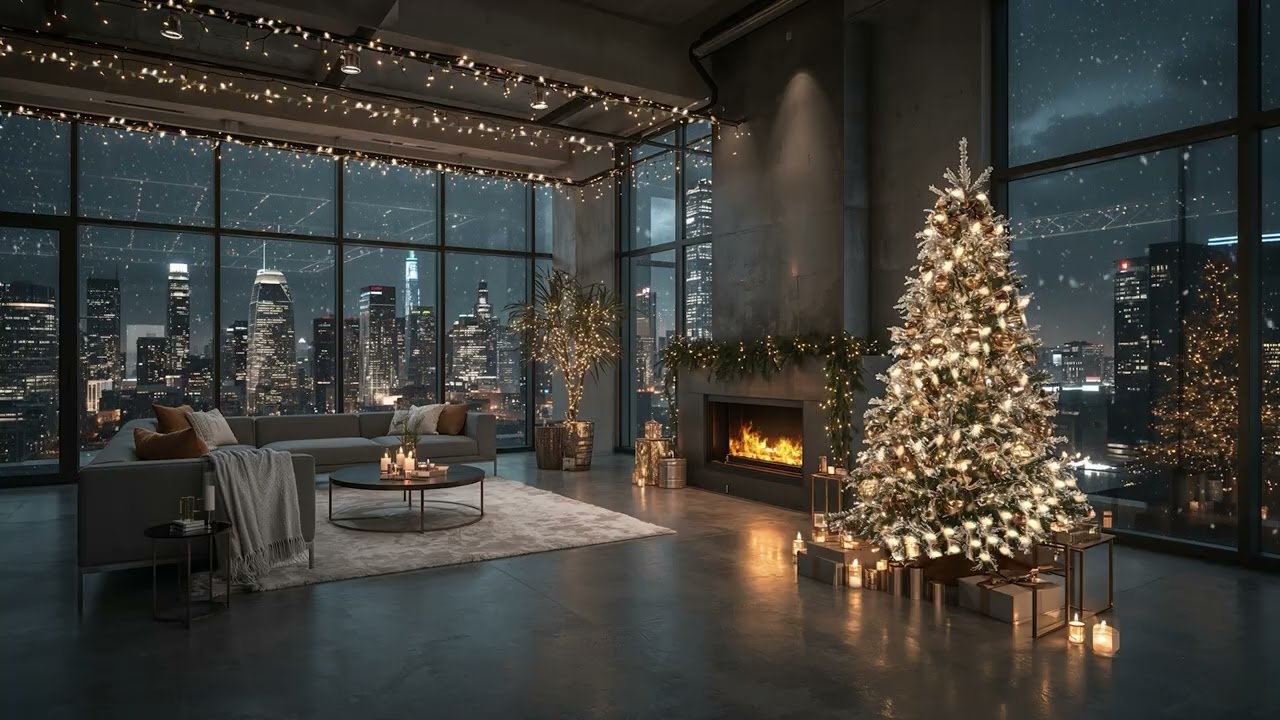 Christmas Night in the Snow | Calm Lofi Beats & Cozy Winter Ambience