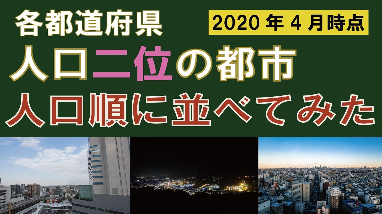 【人口第二位の都市】人口ランキング