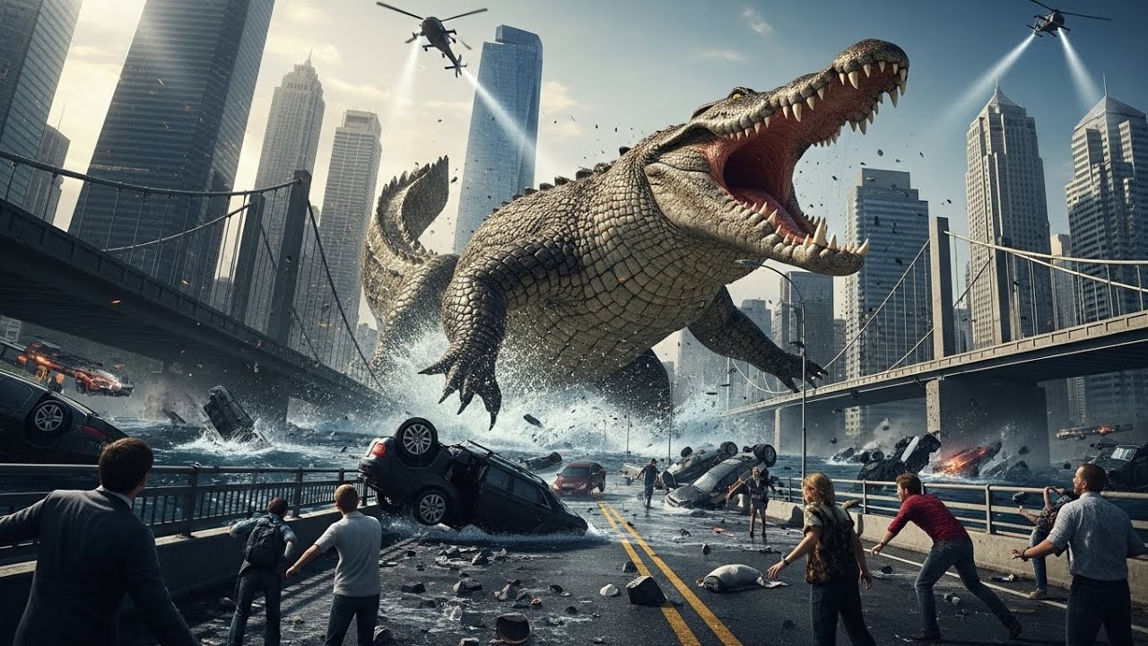 Giant Crocodile Attacks City but Transforms Into Tiny Crocs 🐊