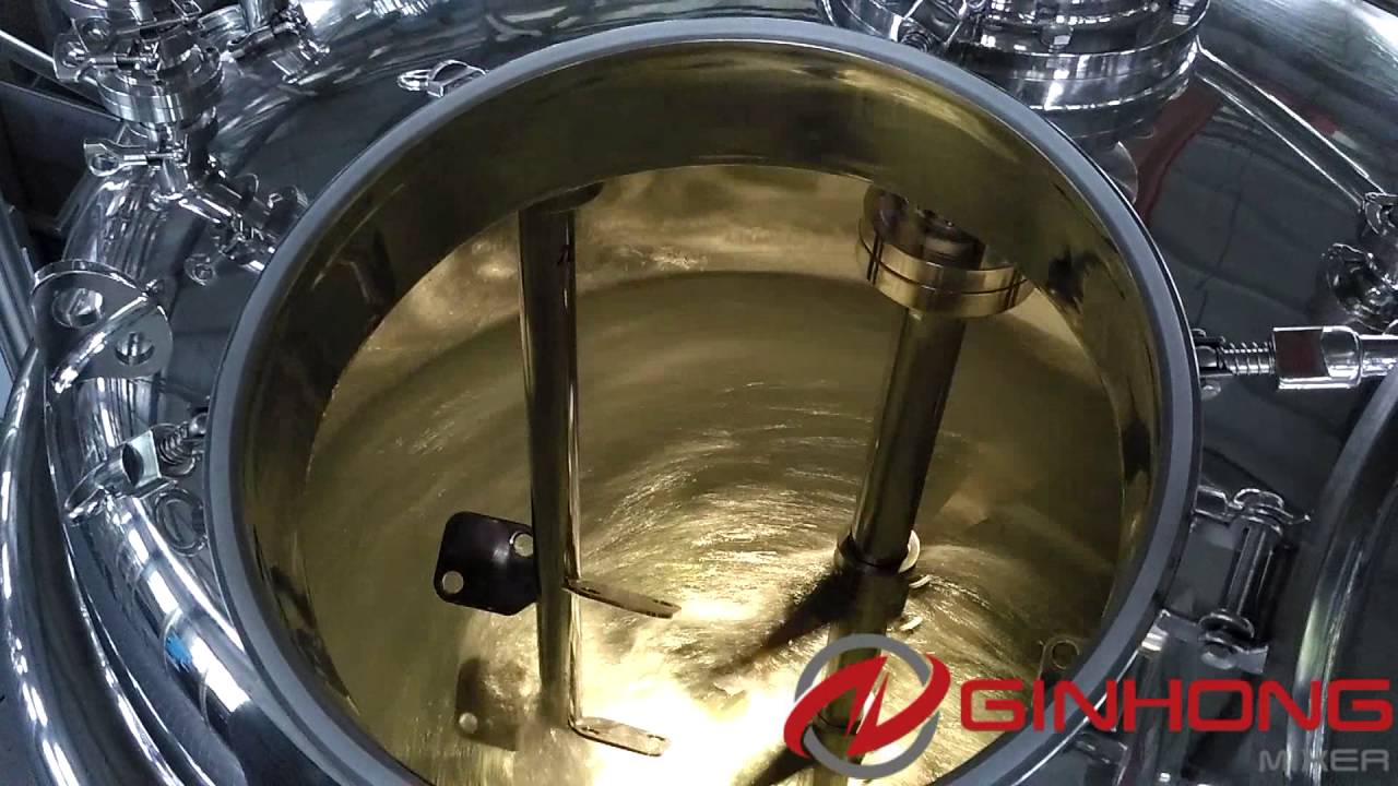 YX-2000L  jacketed vacuum mixing tank with anchor agitator and Teflon wipers