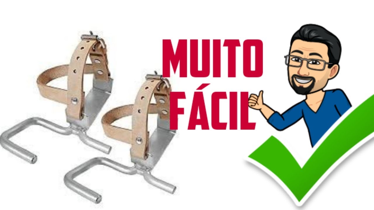Subindo em postes com esporas.
