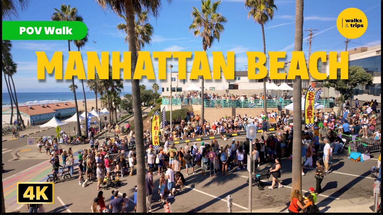 Manhattan Beach California 🇺🇸 | 4K Walking Tour Along the Ocean & Pumpkin Festival 🎃