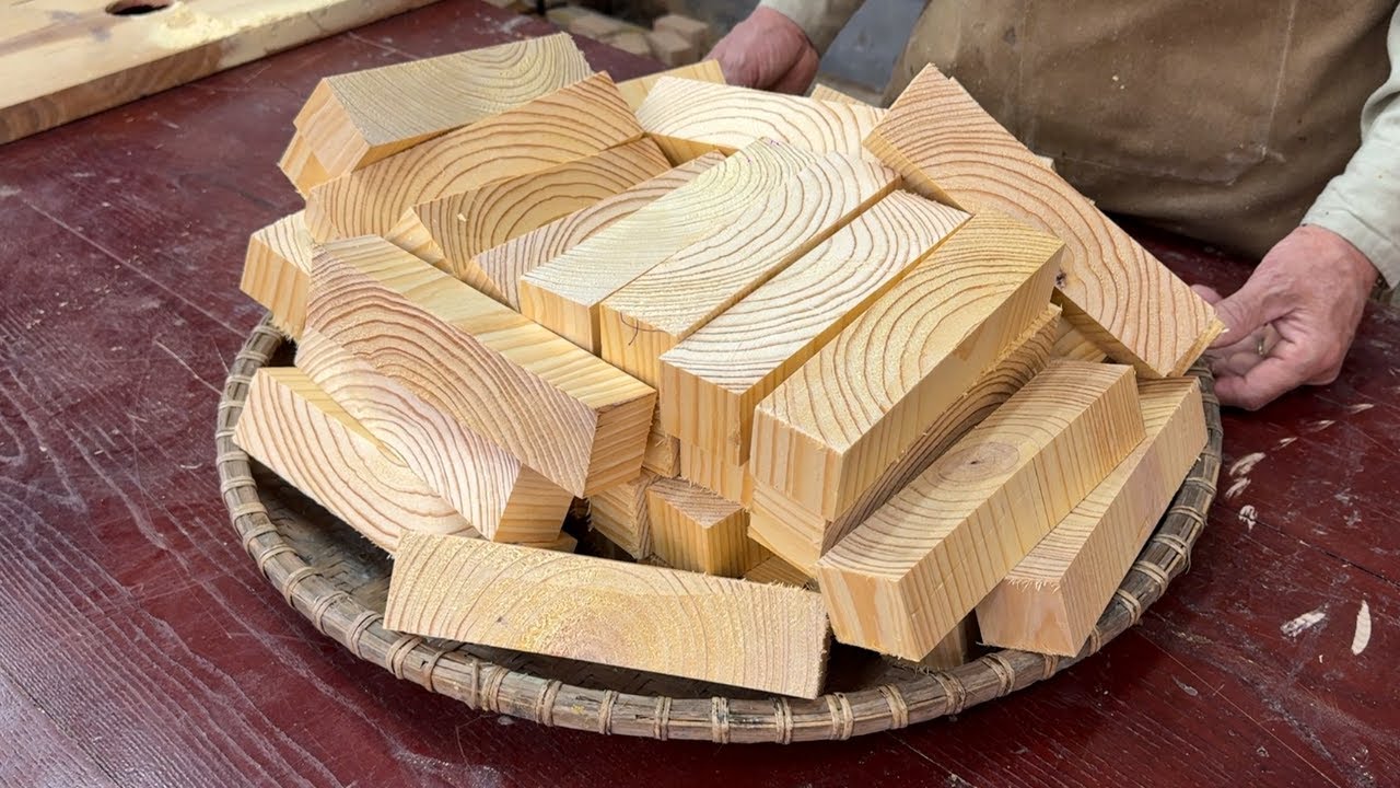 Extremely Impressive Project With Table Design From Waste Wood // Unique Wood Recycling Idea