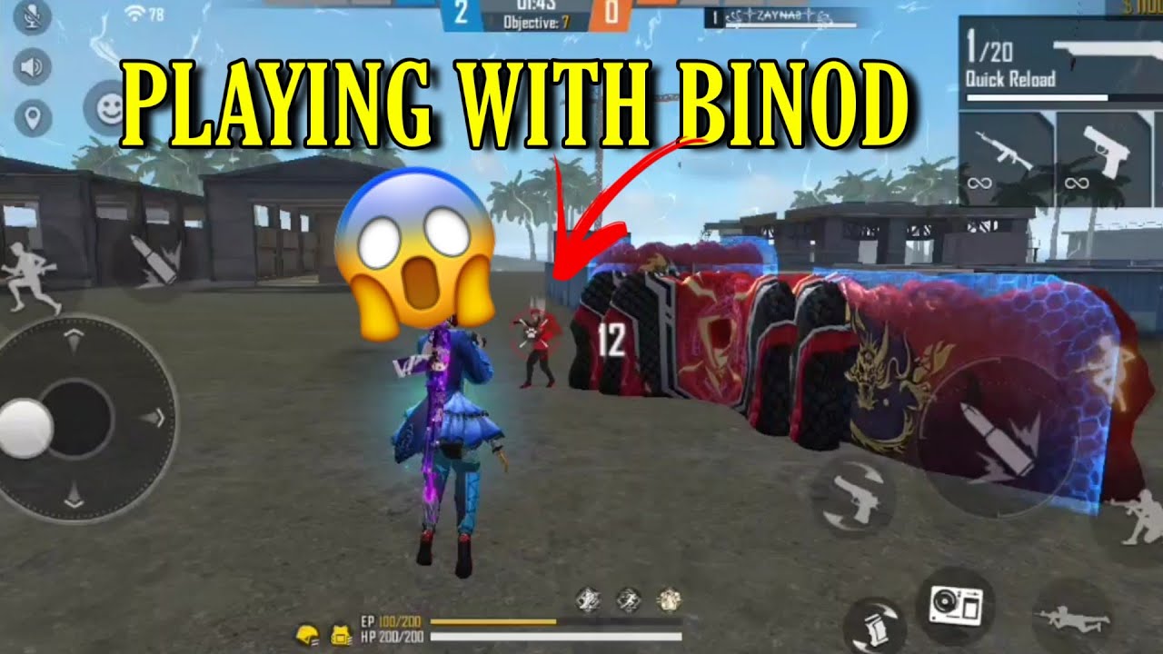 PLAYING WITH BINOD  OP || ZAYNAS VS BINOD || GARENA FREEFIRE.