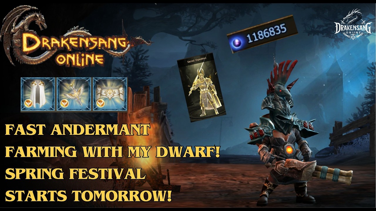 Drakensang Online &ndash; FAST Andermant Farming with My Dwarf! Spring Festival Starts Tomorrow! DSO