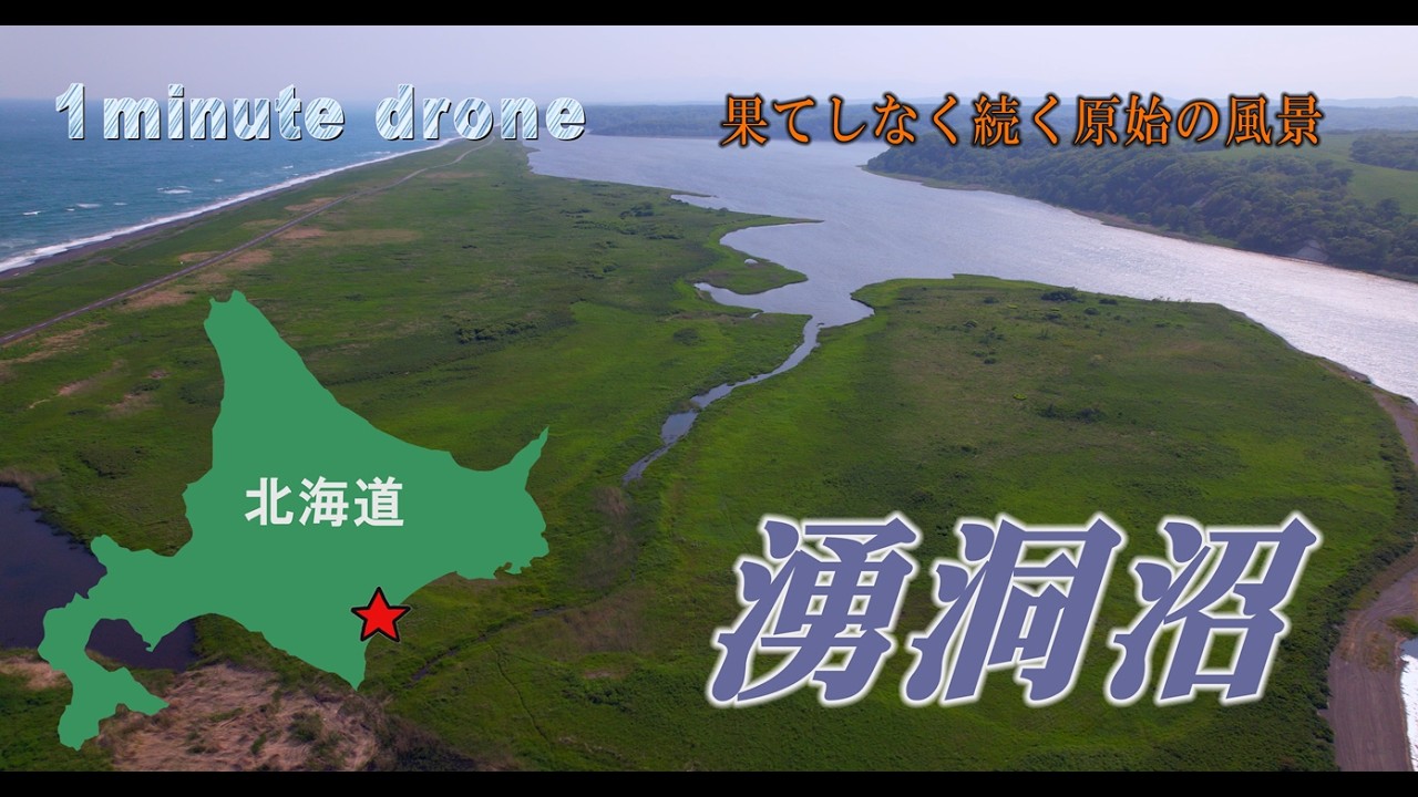 【1min. drone #366】北海道豊頃町・湧洞沼～果てしなく続く原始の風景～