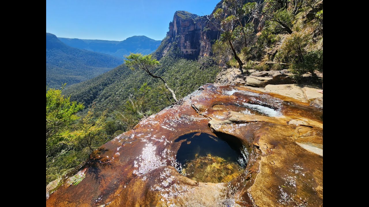 Infinity pools of Fortress Falls, Blue Mountains, NSW