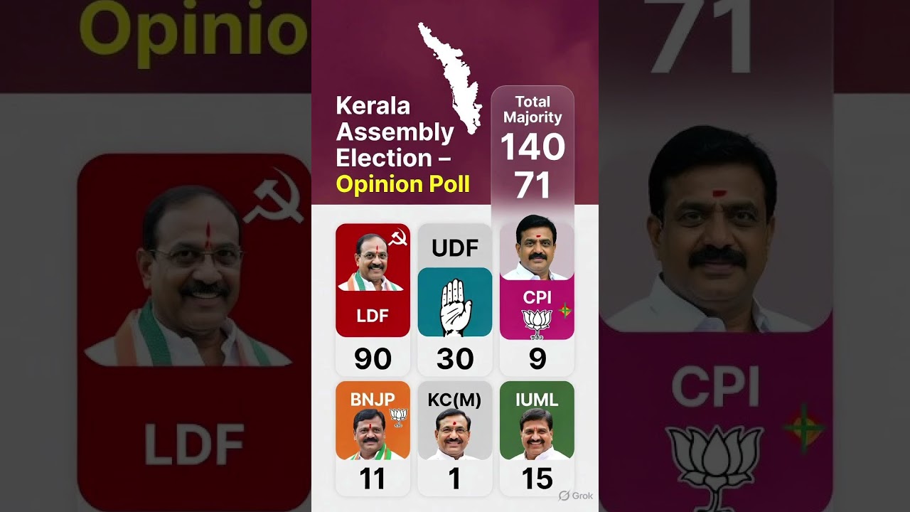 Kerala assembly election new opinion poll survey #keralapolitics #bjpkerala #opinionpoll #ldfvsudf