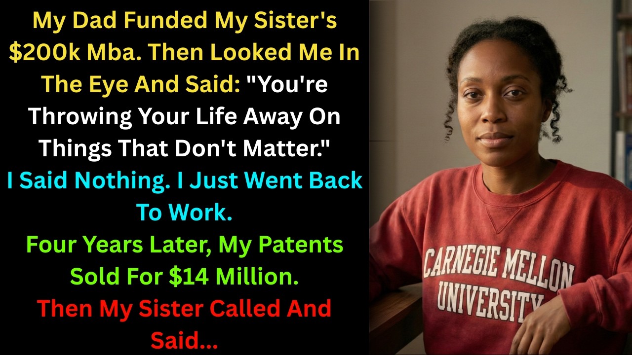 Family Funded My Sister's MBA ($200K)—Called Me 'Wasteful' Then My Patents got acquired for $14M