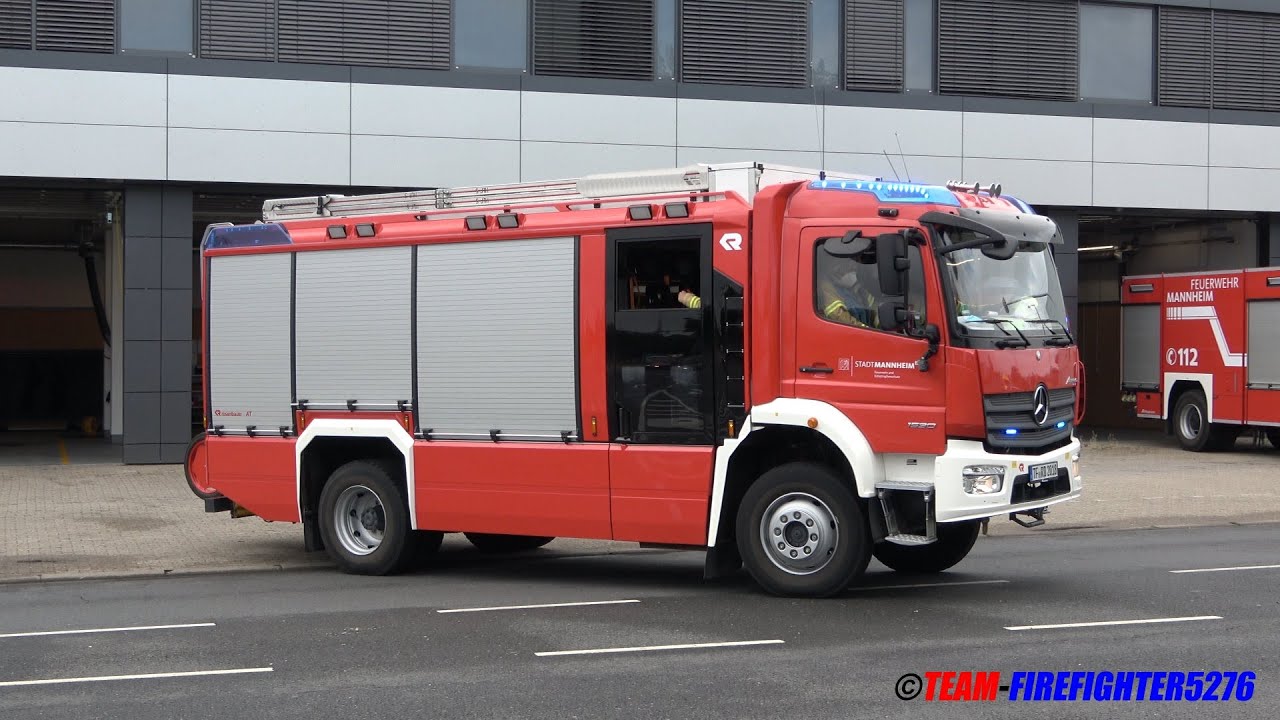 [Leih-HLF + neue DLK + PTLF im L&ouml;schzug] L&ouml;schzug + PTLF Berufsfeuerwehr Mannheim Feuerwache Nord