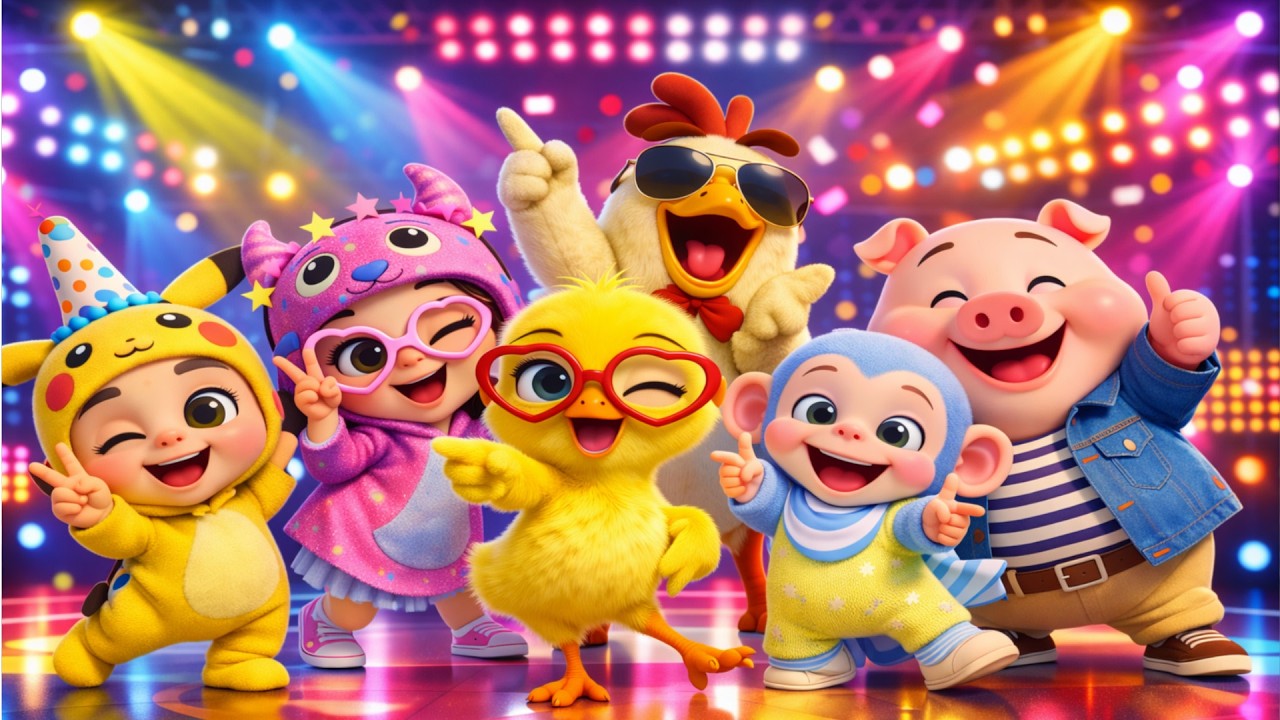 Animal Dance Party-Ritmo+Música+Animales=El Mejor Show de Baile Infantil ¡Salta y salta! 🐾🎵