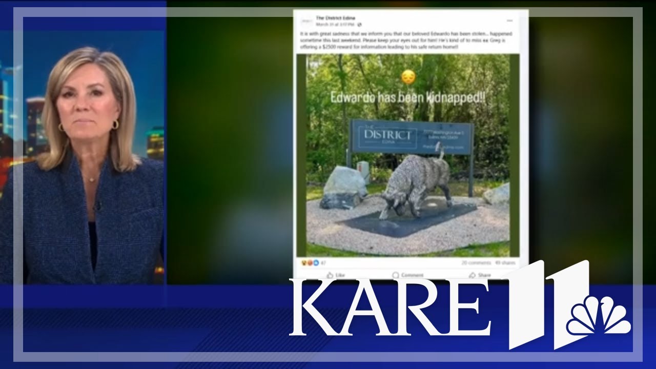 Reward offered for return of stolen Edina bull statue