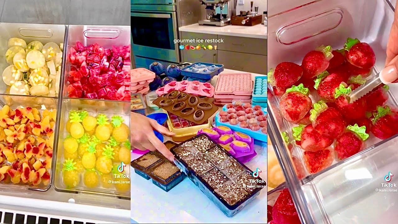 Satisfying ASMR Ice drawer restock 🍋🍓