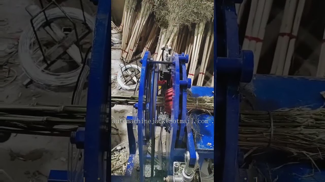Mesin sapu bambu terikat