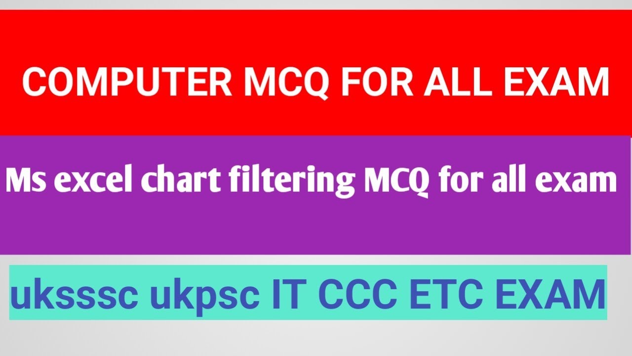 Computer MCQ for exam MS Excel sorting filtering chat MCQ #30+ MCQ for all exam