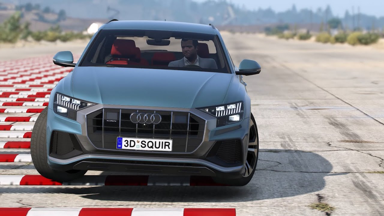 GTA V mod：奥迪Q8的悬架有多牛？过减速带如履平地