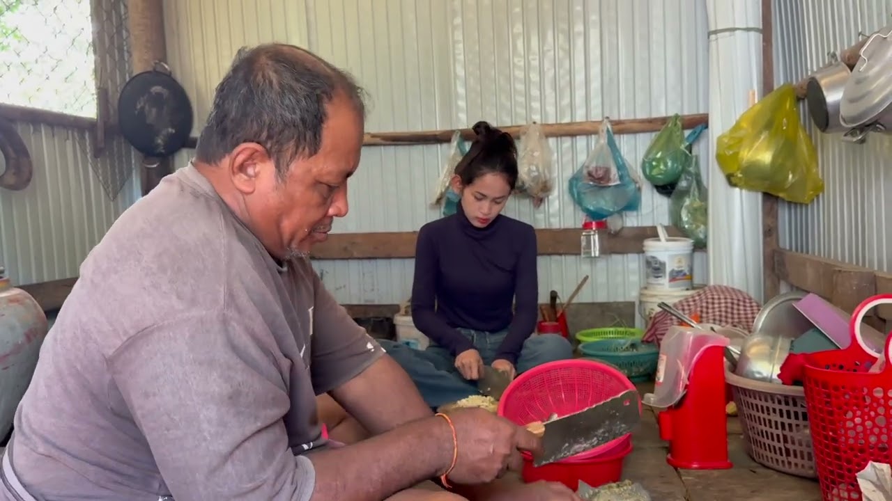 Today, my dad and I are making Prohet fish cakes with kroeung