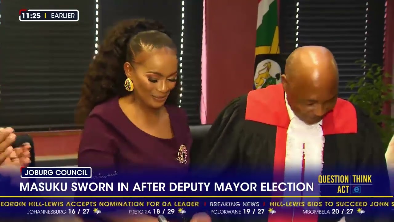 Masuku sworn in as Joburg deputy mayor
