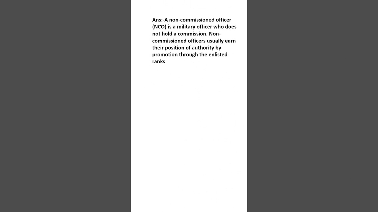 What is Non-commissioned officer?
