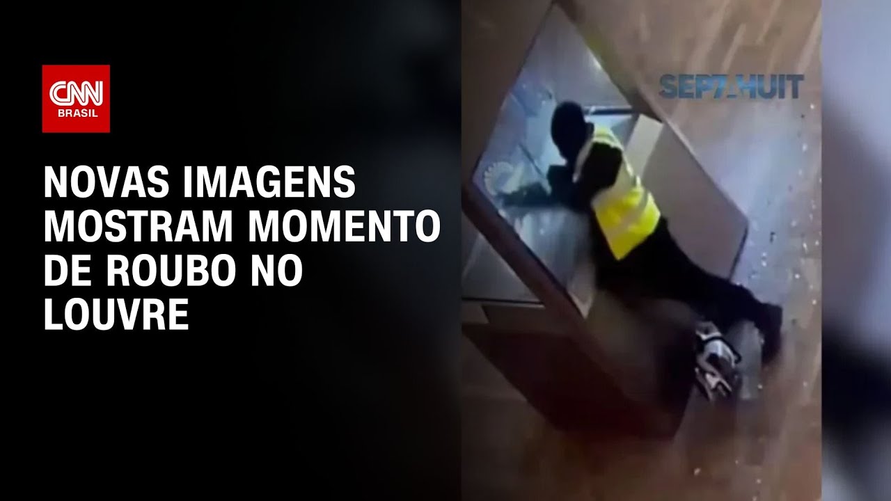 Roubo no Louvre: Novo v&iacute;deo mostra momento em que ladr&otilde;es pegam joias | CNN BRASIL