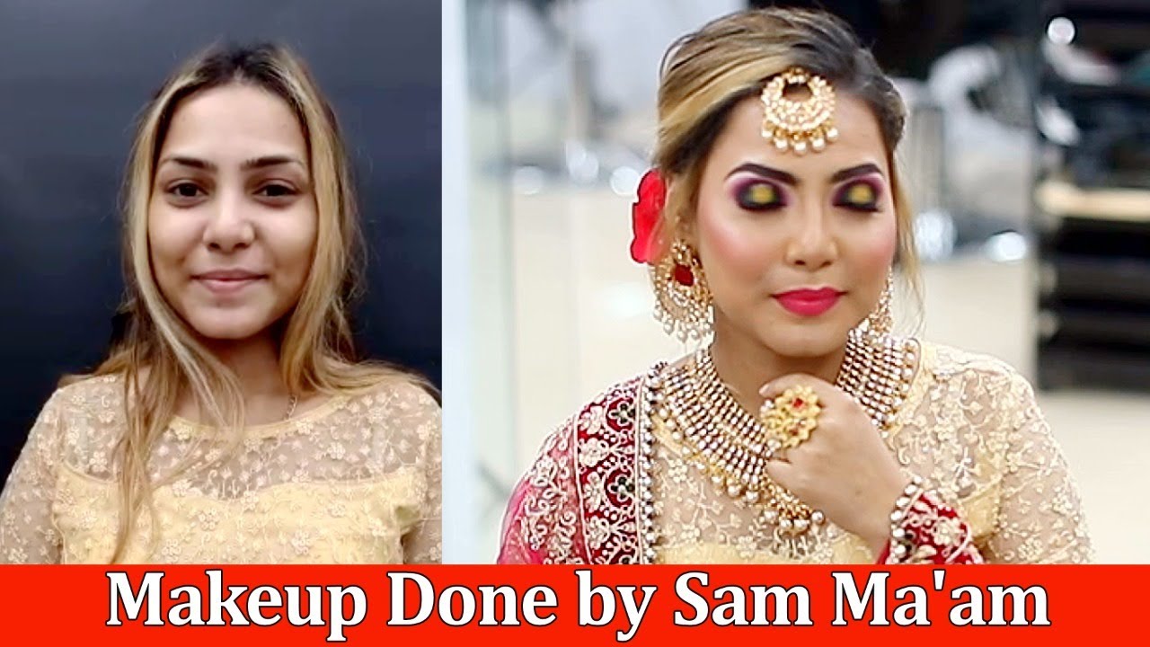 Bridal Makeup by Sam Ma'am at Sam and Jas Hair and Makeup Academy Mumbai.
