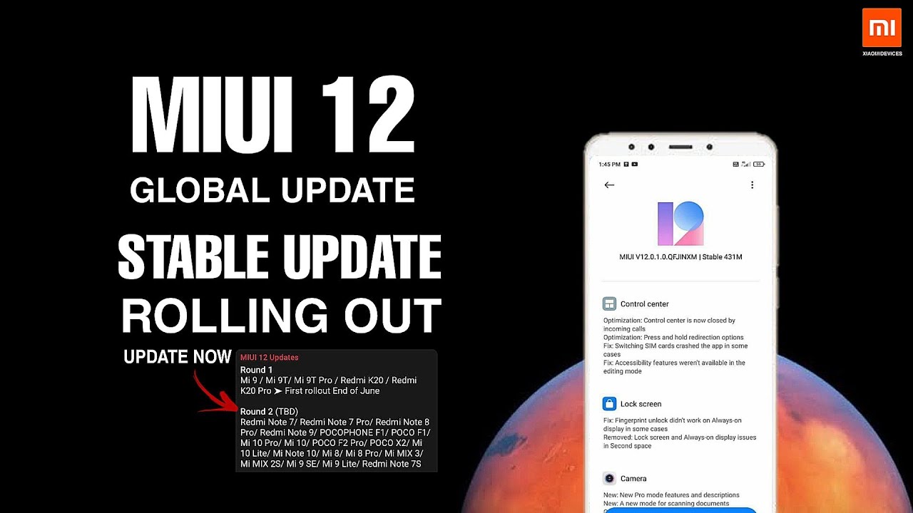 Miui 12 official stable update rolling for many xiaomi phones | Miui 12 global stable update