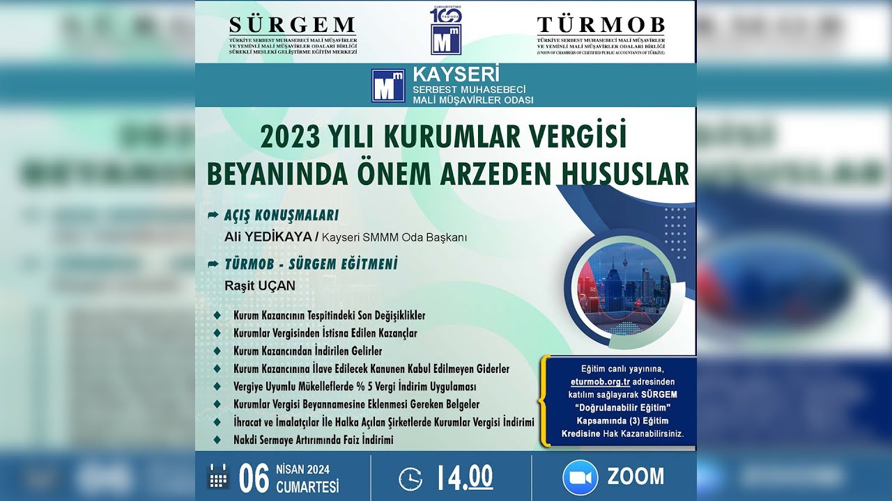 2023 YILI KURUMLAR VERGİSİ BEYANINDA ÖNEM ARZ EDEN HUSUSLAR