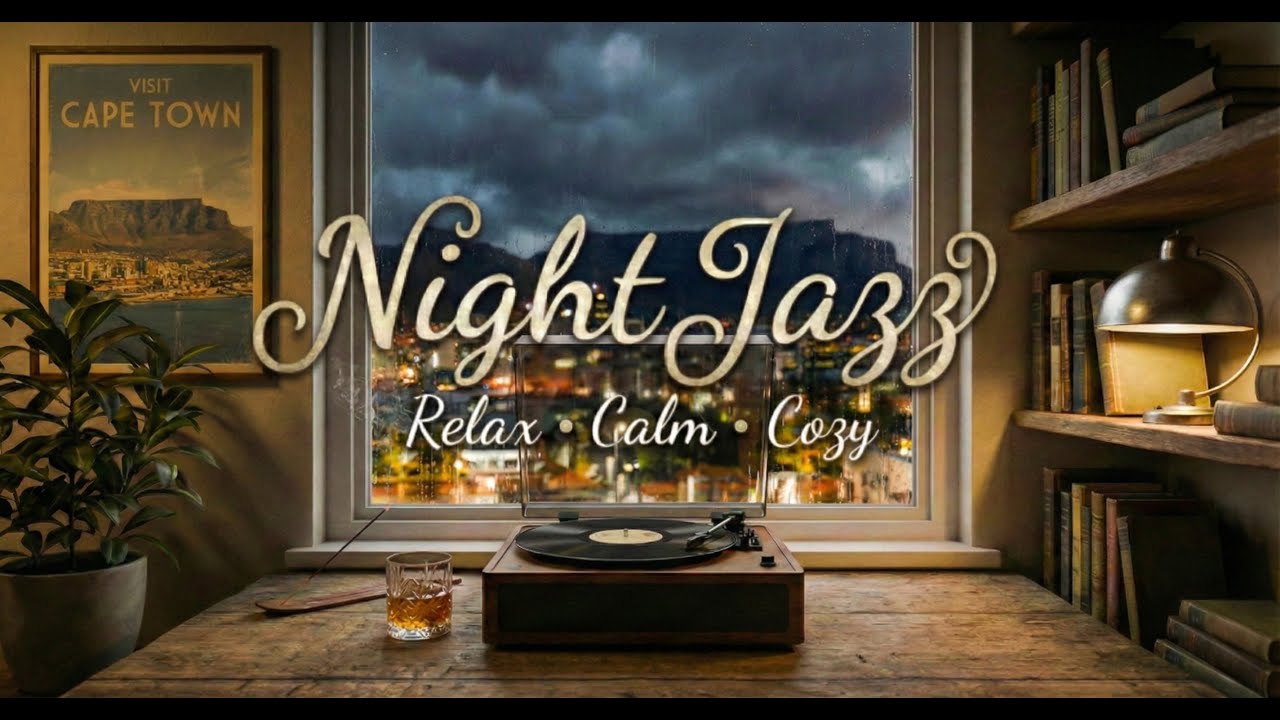 Rainy Night in Cape Town - Smooth Jazz/ Retro Jazz & Rain Sounds | Relaxing Ambience for Reading